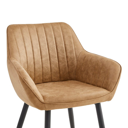 2 Stück Luna Esszimmerstuhl - Sandfarbene Mikrofaser