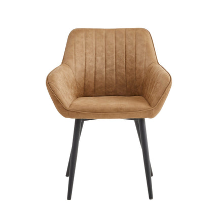 2 Stück Luna Esszimmerstuhl - Sandfarbene Mikrofaser