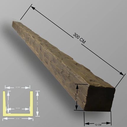 Dekorativer Balken Holz Braun 300x12x12