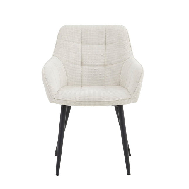 2 Stück Esszimmerstuhl - Weiß gewebt