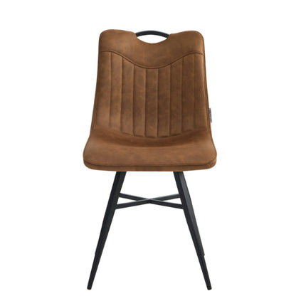 2 Esszimmerstuhl - Verty-Cognac - Mikrofaser