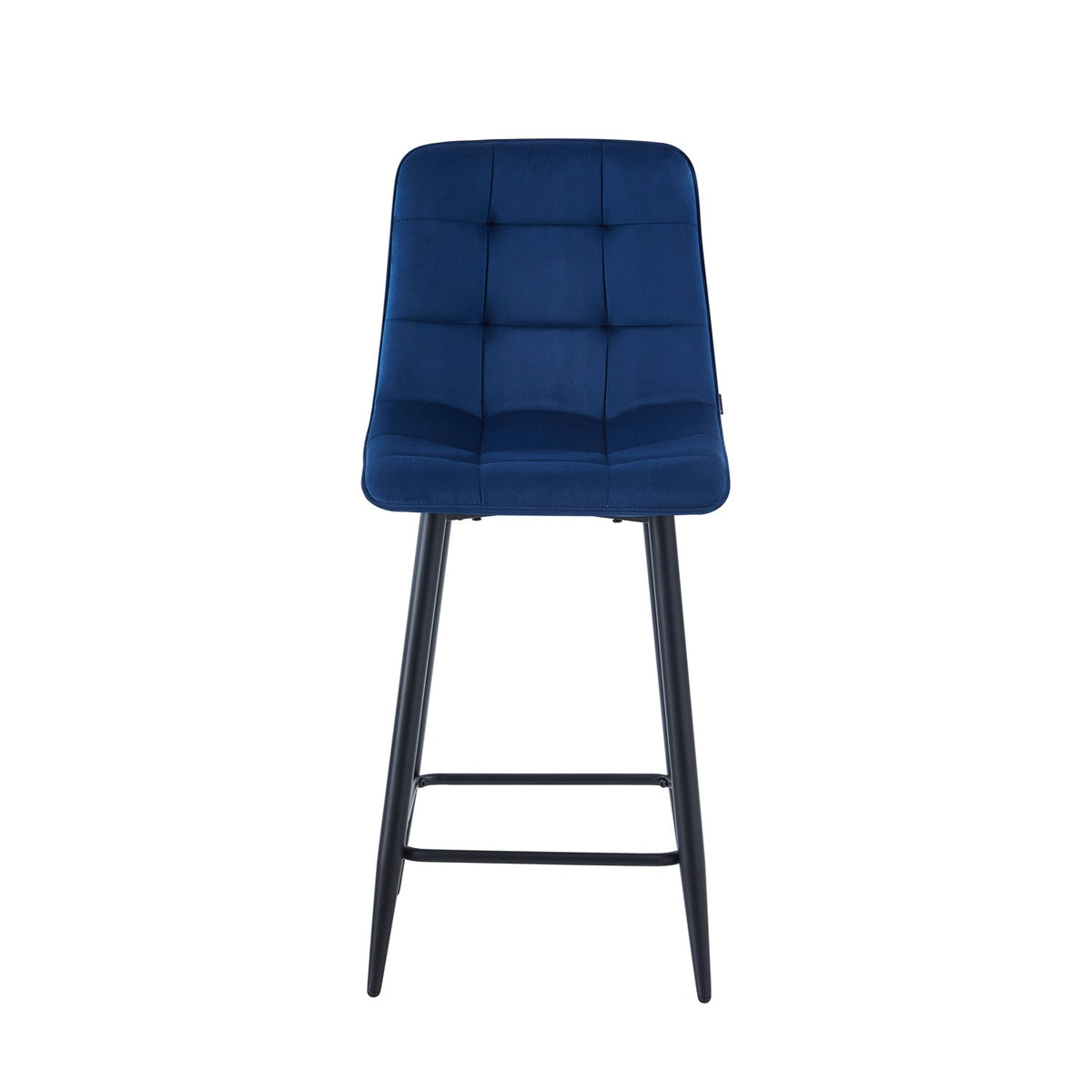 Tabouret de bar Ela - Bleu - Velours