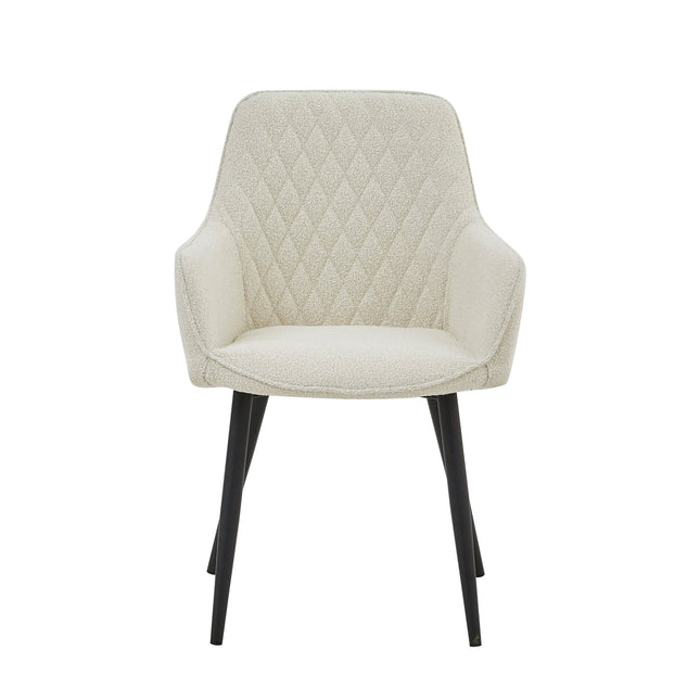 2 Stück Beverly Esszimmerstuhl - Weißer Bouclé