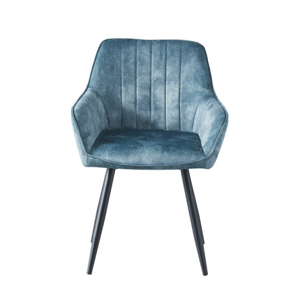 2 Stück Ozzy Esszimmerstuhl – Wolkenblauer Adore Samt