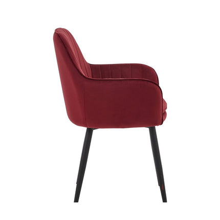 2 Stück Lavinia Esszimmerstuhl - Bordeaux Samt