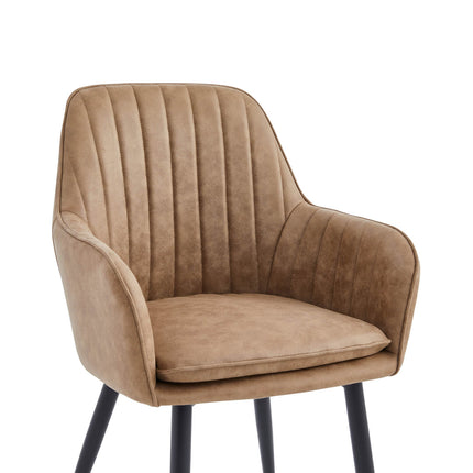 2 Stück Lavinia Esszimmerstuhl - Sand - Mikrofaser