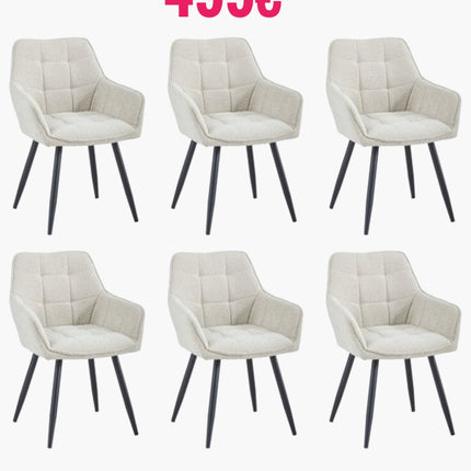 2 Stück Orlando Esszimmerstuhl – Weiß – Bouclé