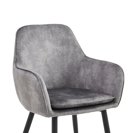 2 Stück Esszimmerstuhl - Levan - Grey - Adoré Velvet