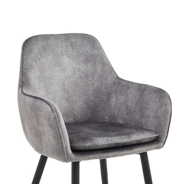 2 Stück Esszimmerstuhl - Levan - Grey - Adoré Velvet