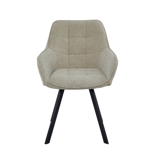 2 Stück Orlando Esszimmerstuhl - Beige Bouclé