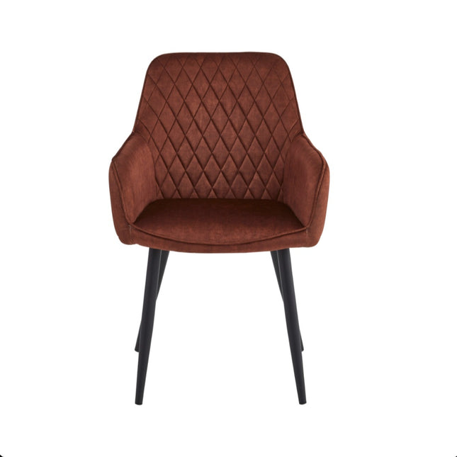 2 Stück Esszimmerstuhl - Beverly - Oxid Red - Adoré Velvet