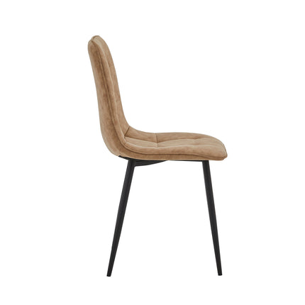 2 Stück- Esszimmerstuhl - Ela - sand - Mikrofaser