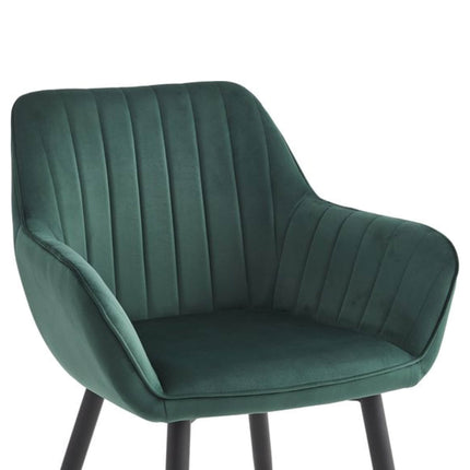 2 Stück Luna Esszimmerstuhl – Grün – Samt