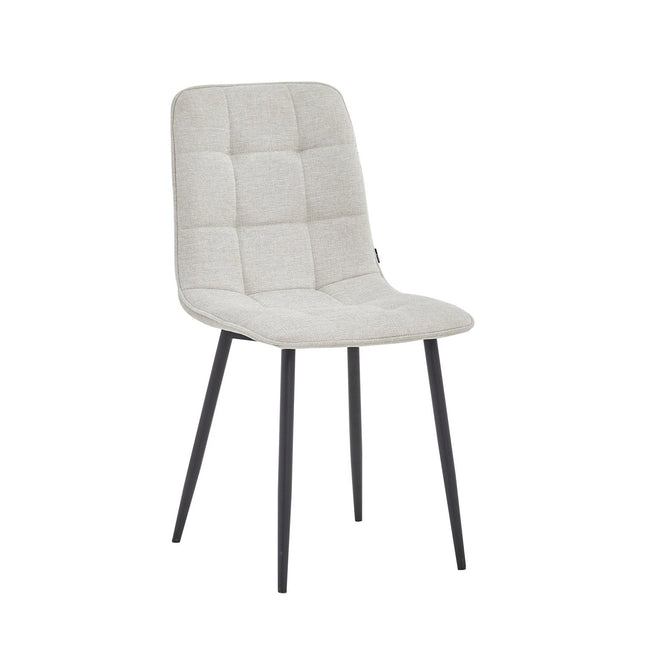 2 Esszimmerstuhl - Ela - Beige - Leinen