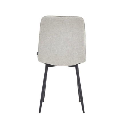 2 Esszimmerstuhl - Ela - Beige - Leinen