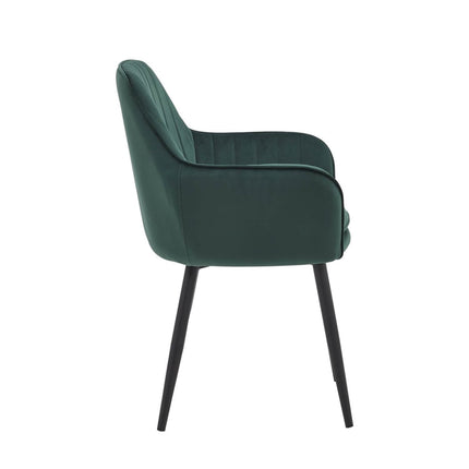 2 Stück Lavinia Esszimmerstuhl - Grüner Samt