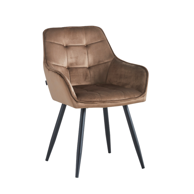 2 Stück Orlando Esszimmerstuhl - Braun Velvet