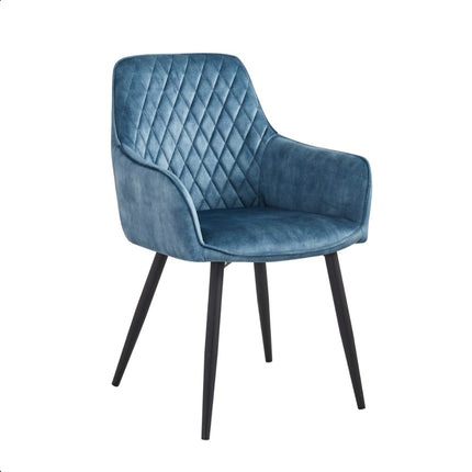 2 Stück Esszimmerstuhl - Beverly - Petrol - Adoré Velvet