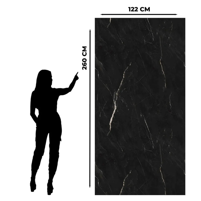 Wandpaneel PVC - Marmoroptik - 260cm*122cm- Black Pearl