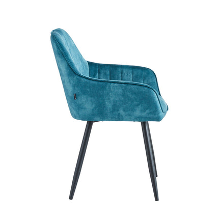 2 Stück Ozzy Esszimmerstuhl – Petrol Adore Samt