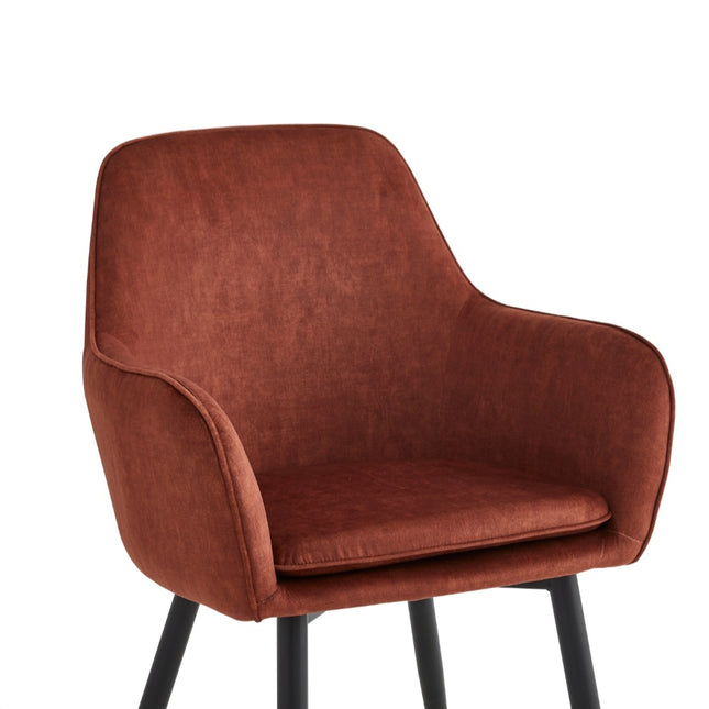 2 Stück Esszimmerstuhl - Levan - Oxidrood - Adoré Velvet