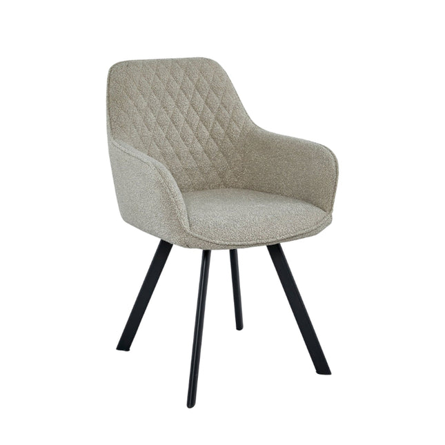 2 Stück Beverly Esszimmerstuhl - Beige Bouclé