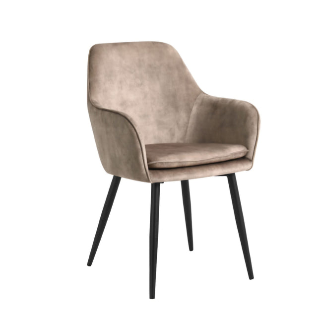 2 Stück Esszimmerstuhl - Levan - Champagne - Adoré Velvet