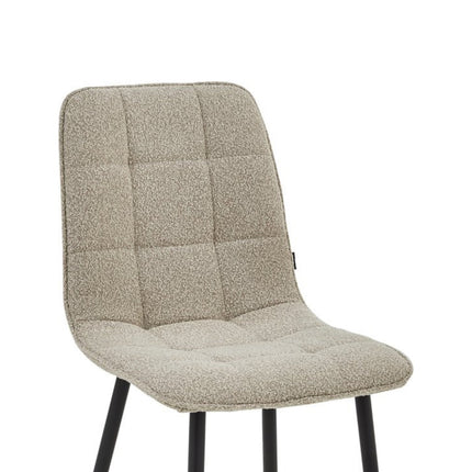 2 Esszimmerstuhl - Ela - Beige - Bouclé