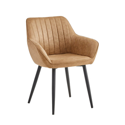 2 Stück Luna Esszimmerstuhl - Sandfarbene Mikrofaser