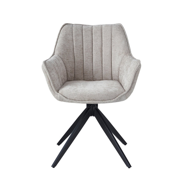 2 Stück - Yasmin Esszimmerstuhl - Taupe Chenille