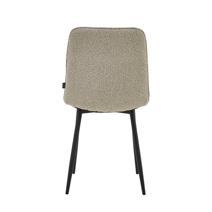 2 Esszimmerstuhl - Ela - Beige - Bouclé