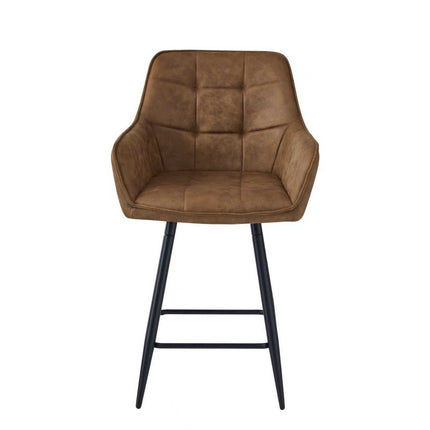 2 Stück New York Barhocker – Cognac - Mikrofaser