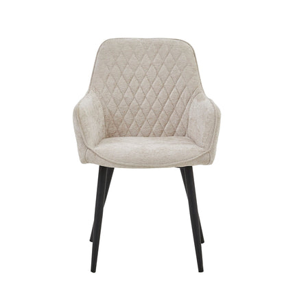 2 Stück Beverly Esszimmerstuhl - Beige Chenille