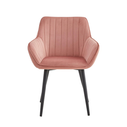 2 Stück Luna Esszimmerstuhl - Rosa Samt