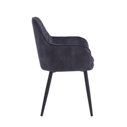 2 Stück Laura Esszimmerstuhl - Grauer Adore-Samt