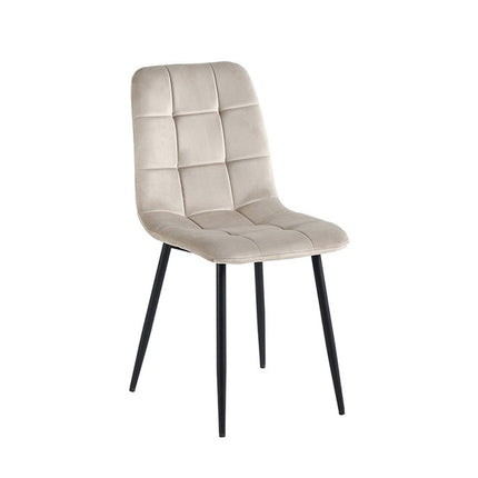 2 Stück-Esszimmerstuhl -Ela - Beige - Samt