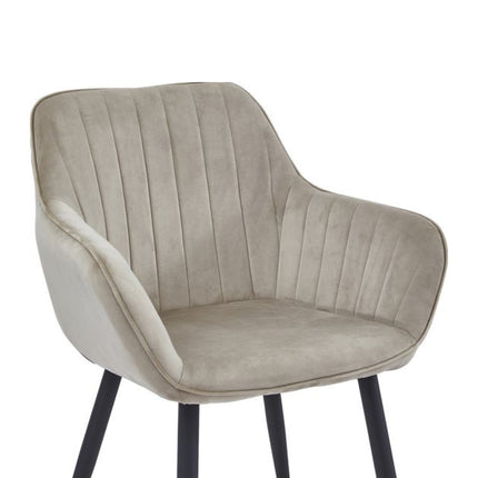 2 Stück Luna Esszimmerstuhl - Beigefarbener Samt