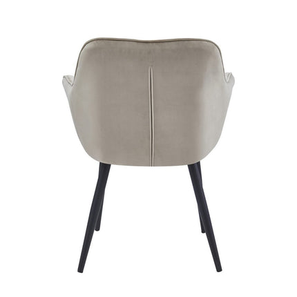 2 Stück Luna Esszimmerstuhl - Beigefarbener Samt