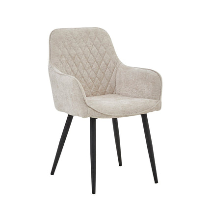 2 Stück Beverly Esszimmerstuhl - Beige Chenille