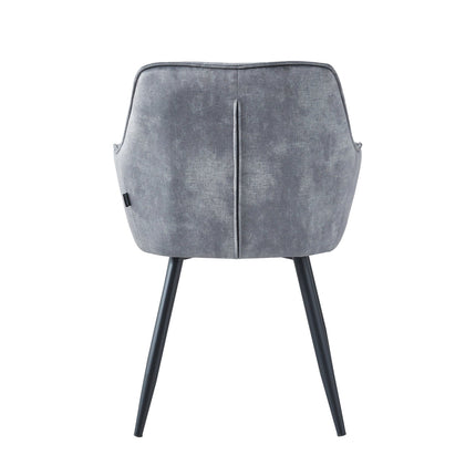 2 Stück Ozzy Esszimmerstuhl – Grauer Adore Samt