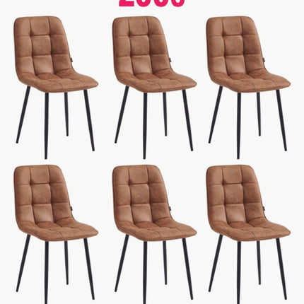 2 Stück-Esszimmerstuhl - Ela - Cognac - Mikrofaser