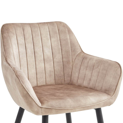 2 Stück Luna Esszimmerstuhl – Champagner – Adore Samt