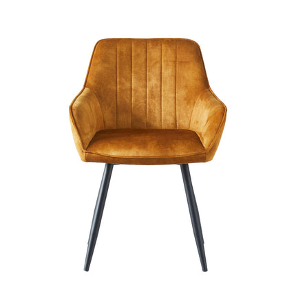 2 Stück Ozzy Esszimmerstuhl – Honigfarbener Adore Samt