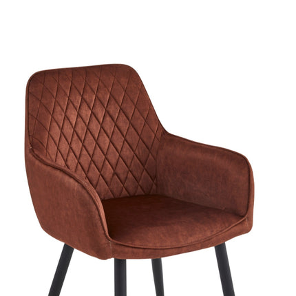 2 Stück Esszimmerstuhl - Beverly - Oxid Red - Adoré Velvet