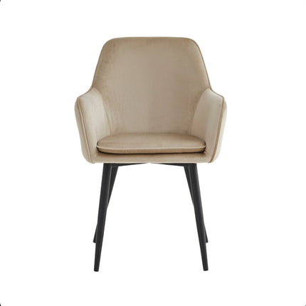 2 Stück Esszimmerstuhl - Levan - Beige - Velvet