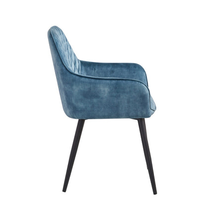 2 Stück Esszimmerstuhl - Beverly - Petrol - Adoré Velvet