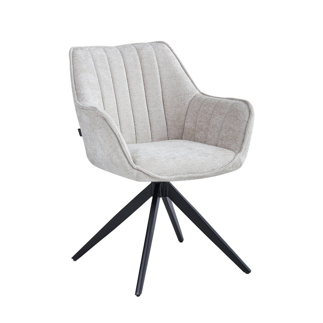 2 Stück Yasmin Esszimmerstuhl - Beige Chenille