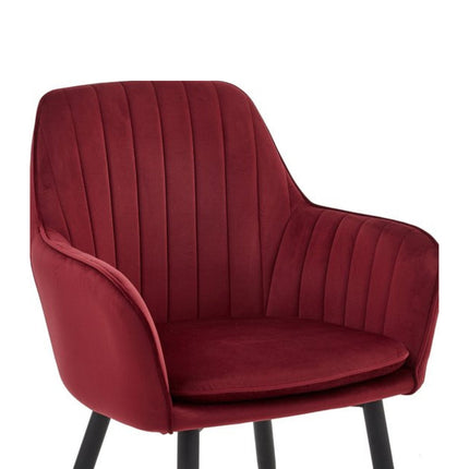 2 Stück Lavinia Esszimmerstuhl - Bordeaux Samt