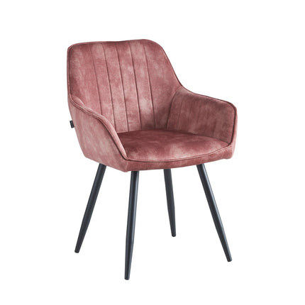 2 Stück Ozzy Esszimmerstuhl – Rosa Adore Samt