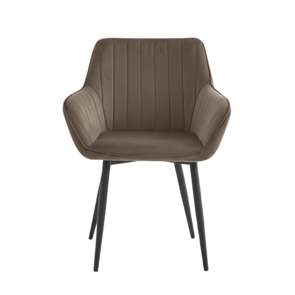 2 Stück Luna Esszimmerstuhl - Brauner Samt